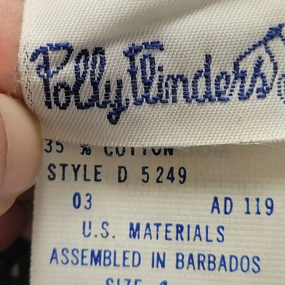 Vintage Girls Size 4 Polly Flinders Smocked Dress Long Sleeve